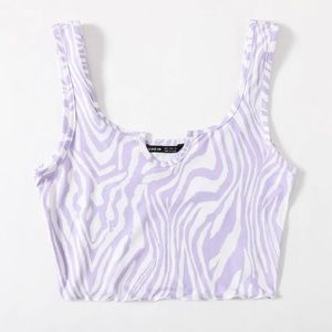 SHEIN Purple Zebra Crop Top